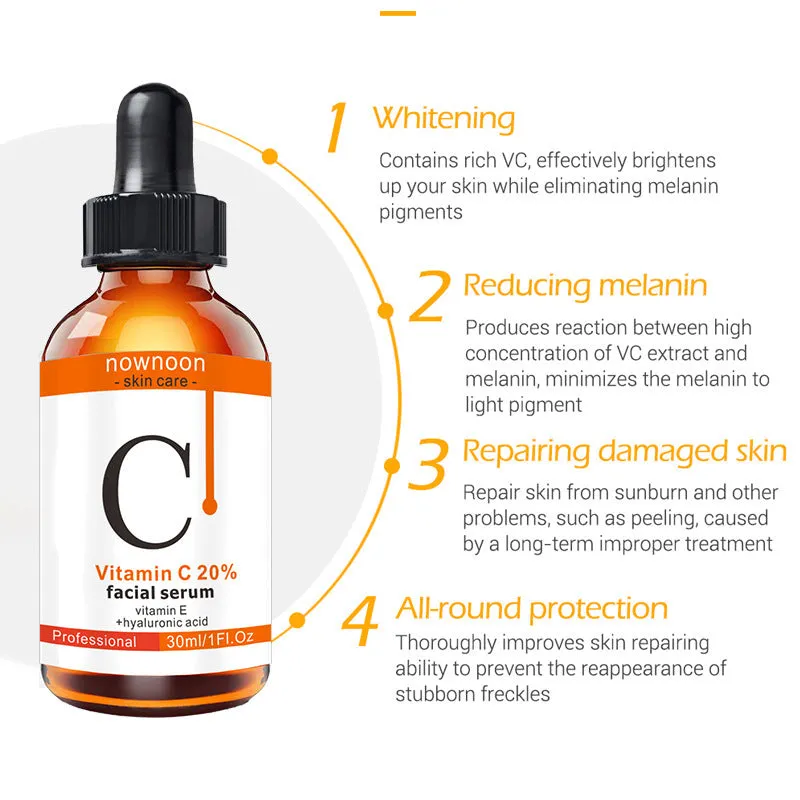 Vitamin C Facial Serum 30ml bottle with snow lotus extract for hydration