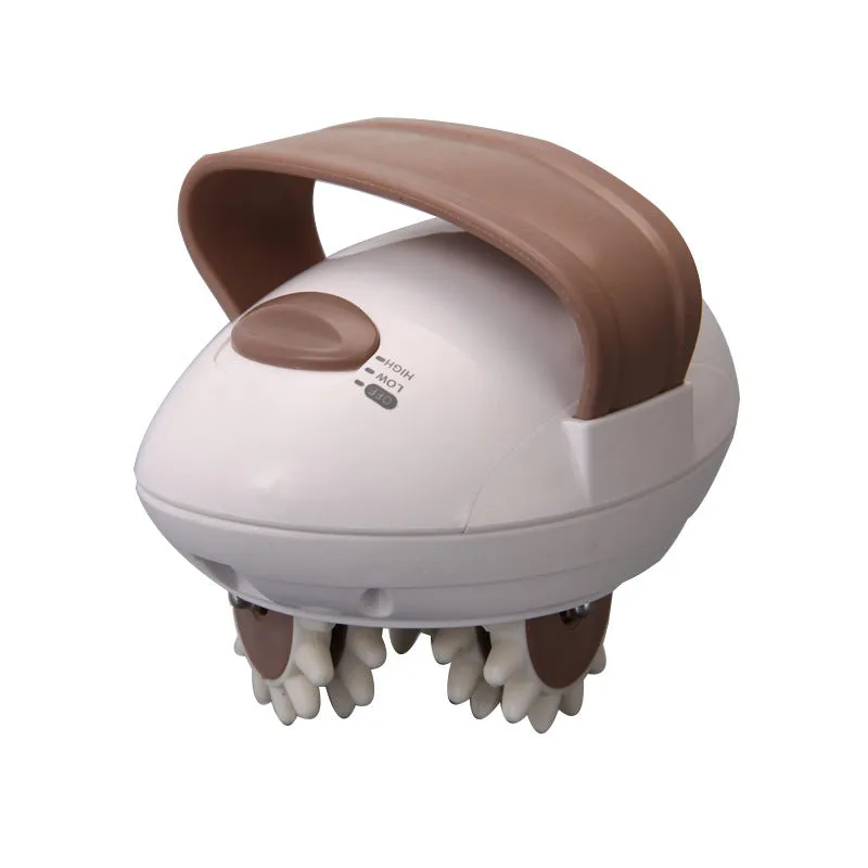 3D muscle shaping machine electric body massager with swivel wheel in white and coffee
