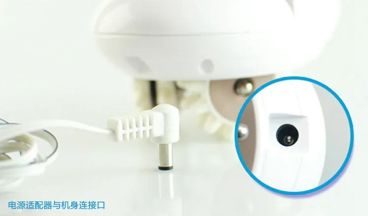 3D muscle shaping machine electric body massager with swivel wheel in white and coffee