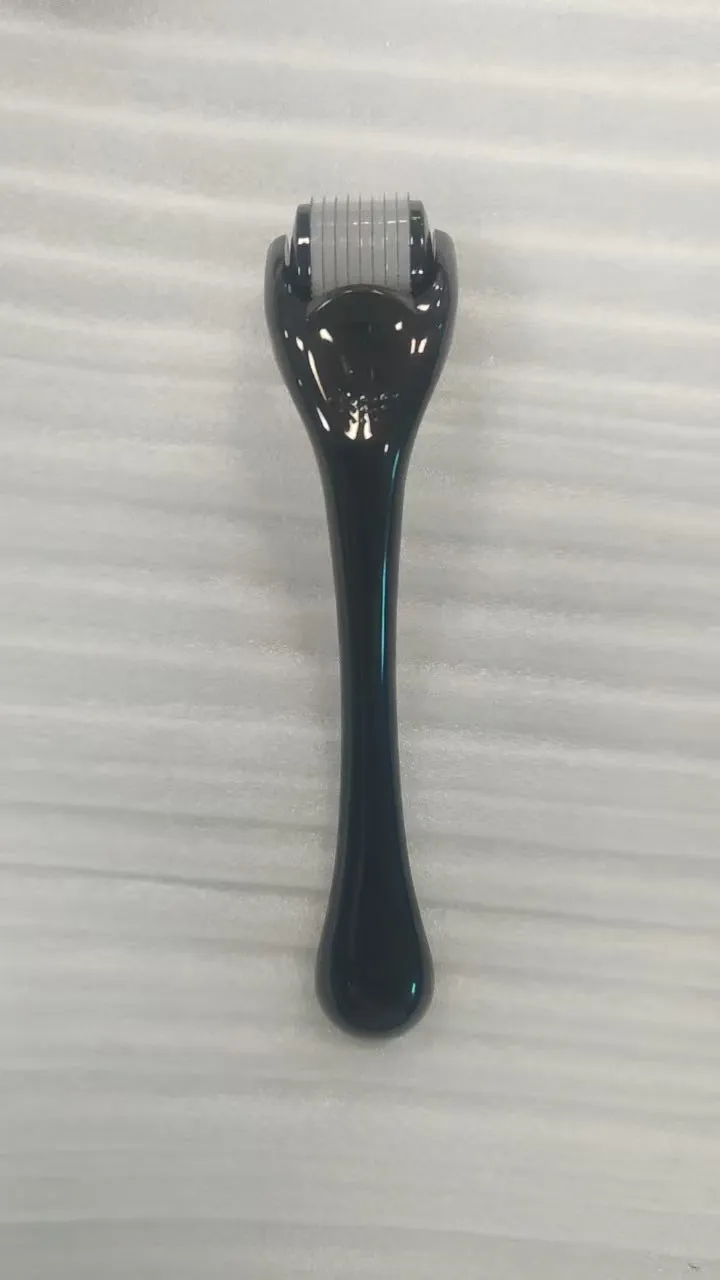 Micro needle derma roller with 540 needles in PC material showing handle and wheel colour options