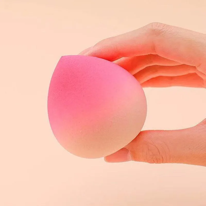 Peach Makeup Egg hydrophilic non-latex super soft air cushion sponge in gradient powder with drying rack