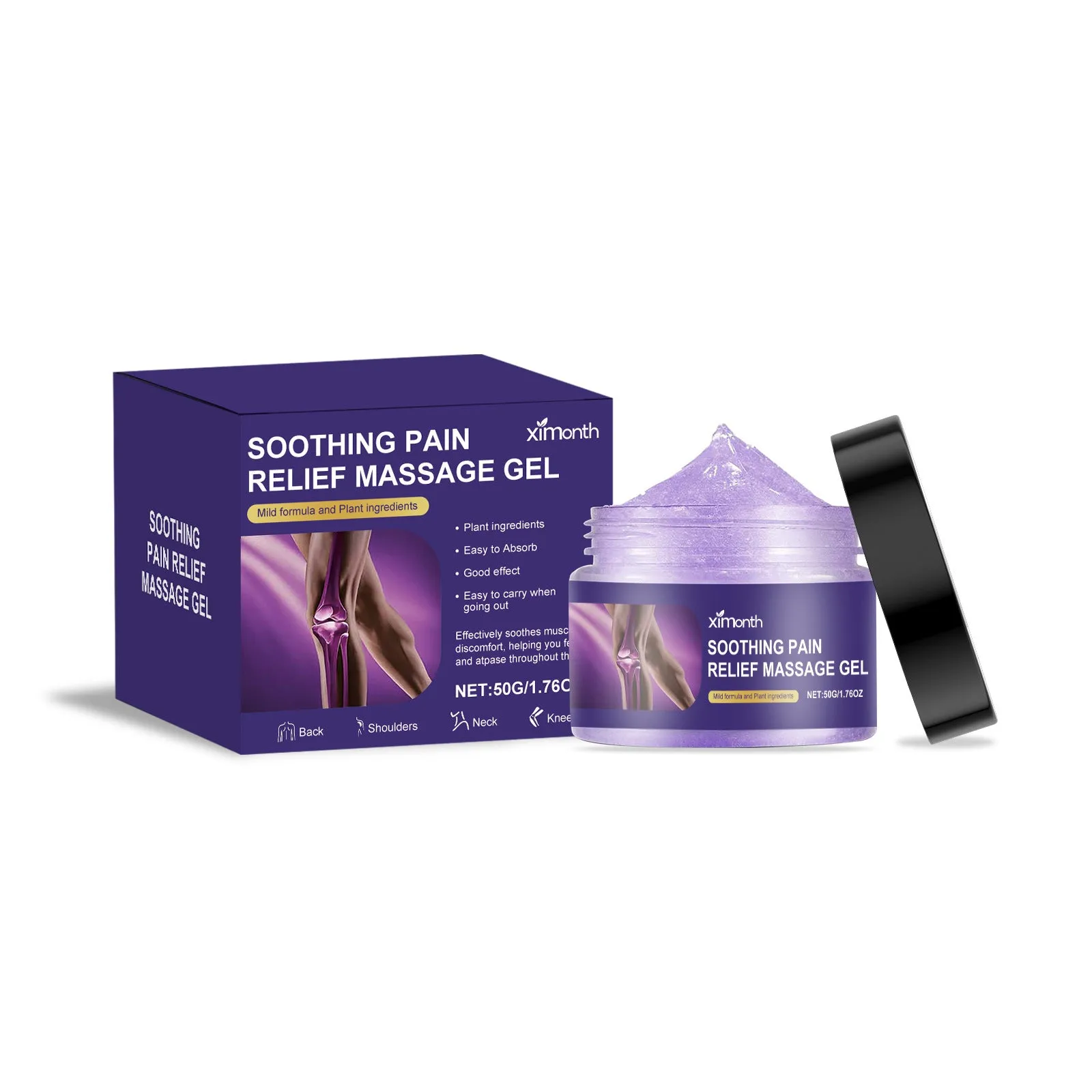 50g container of body joint care gel with menthol and essential oil formula