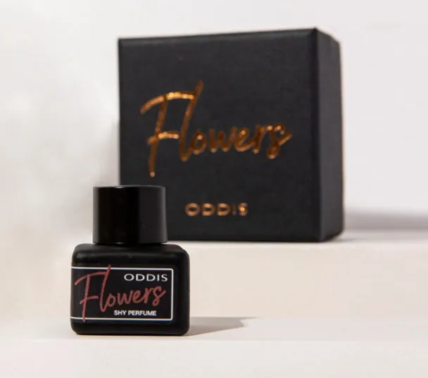 Garden private perfume 5ml roll-on in black bottle with rose, peach, sweet, and violet fragrance options