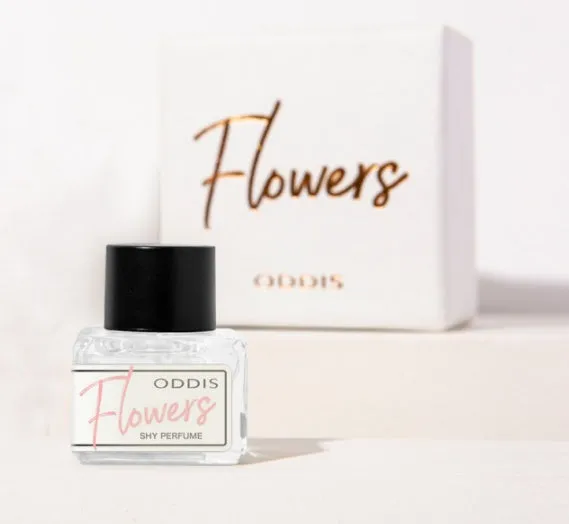 Garden private perfume 5ml roll-on in black bottle with rose, peach, sweet, and violet fragrance options
