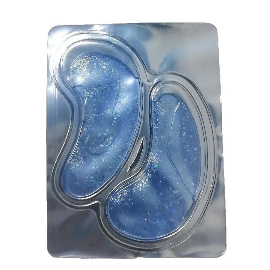 Crystal eye mask for fading wrinkles – collagen hydrating lifting firming patches in blue, for all skin types