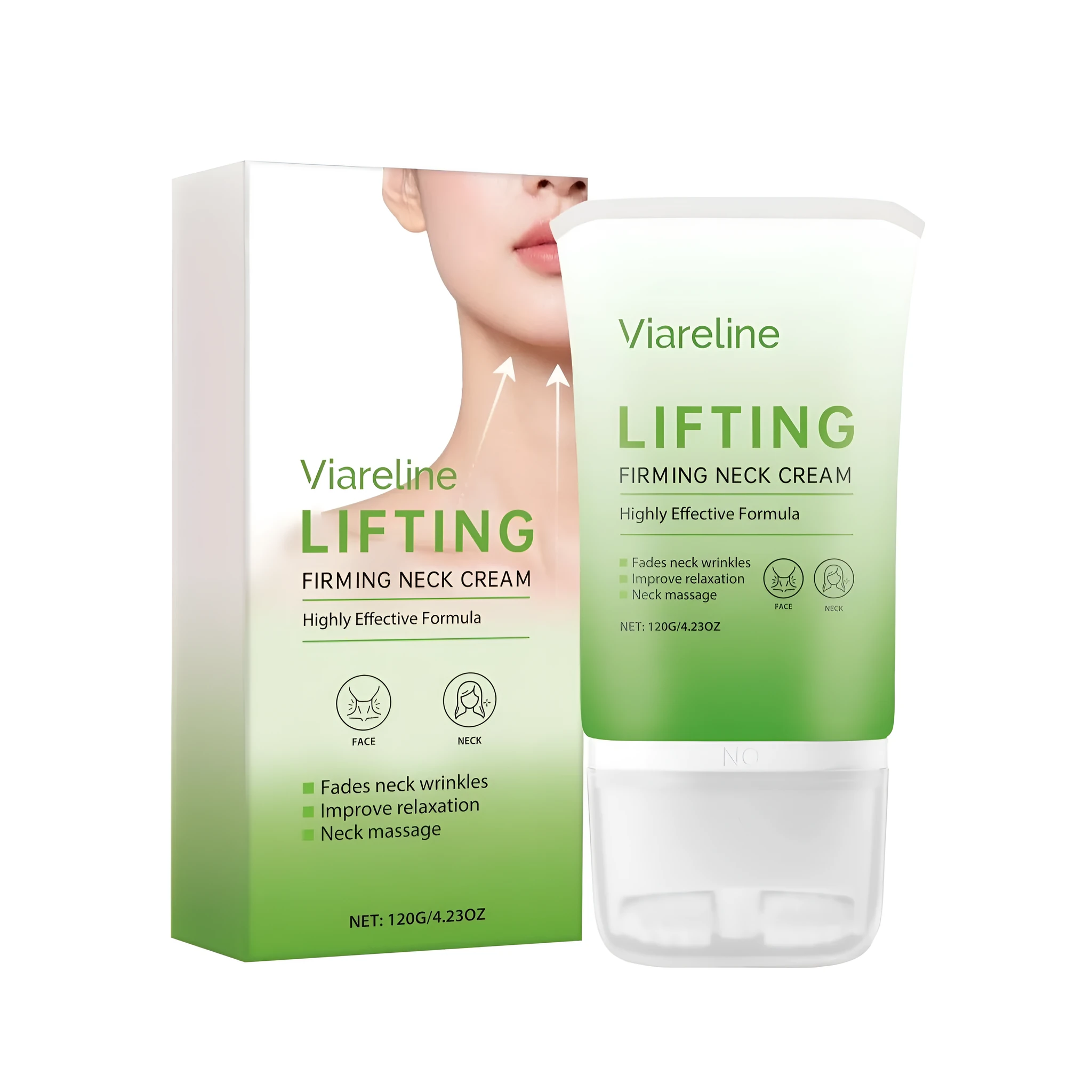 120g jar of lifting firming neck cream with peptide and hyaluronic acid
