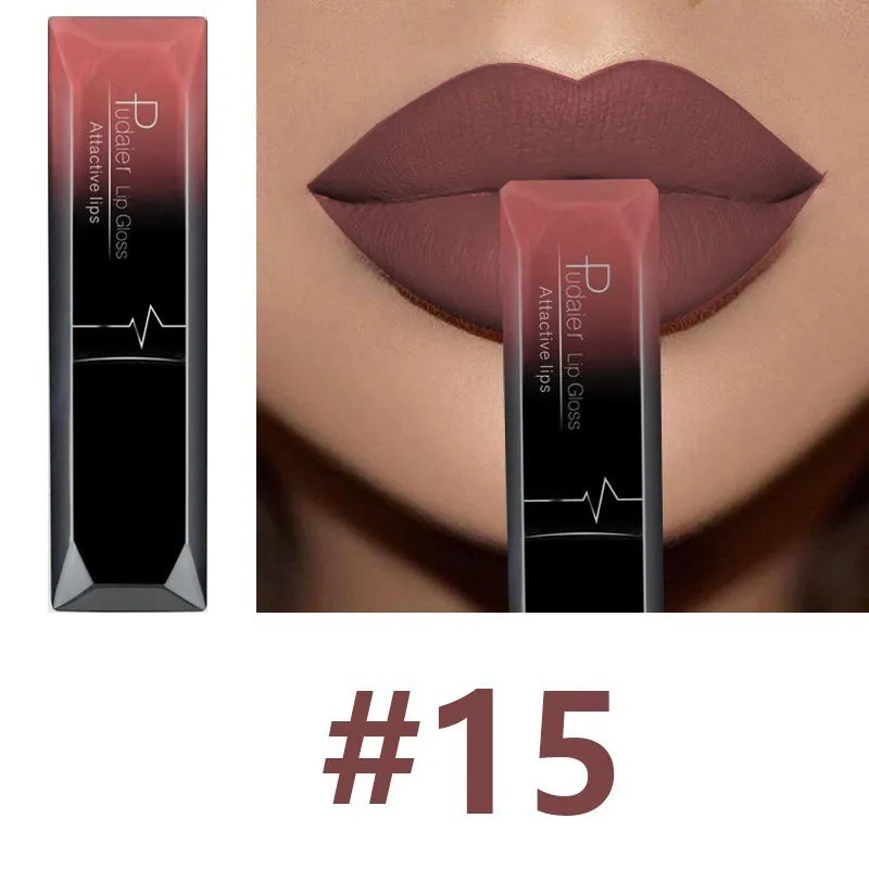 8ml matte lip gloss with 21 colour options, long-lasting waterproof finish in a tube