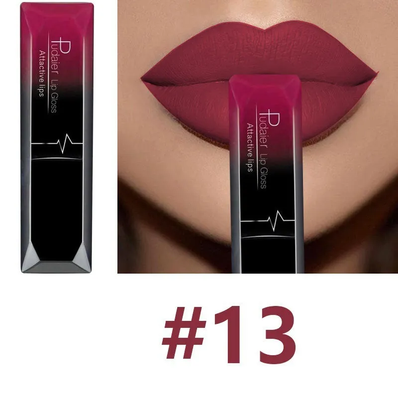 8ml matte lip gloss with 21 colour options, long-lasting waterproof finish in a tube