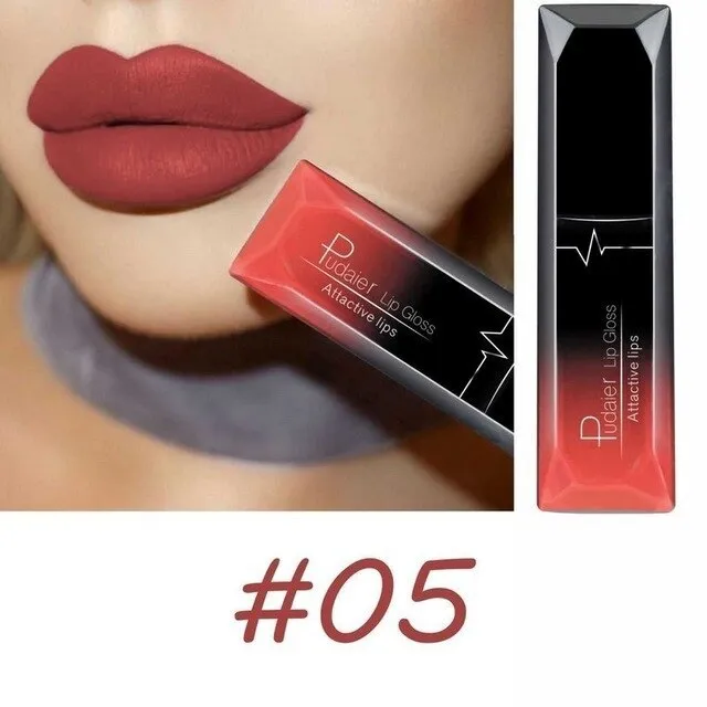 8ml matte lip gloss with 21 colour options, long-lasting waterproof finish in a tube