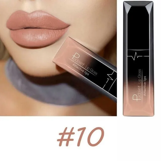 8ml matte lip gloss with 21 colour options, long-lasting waterproof finish in a tube