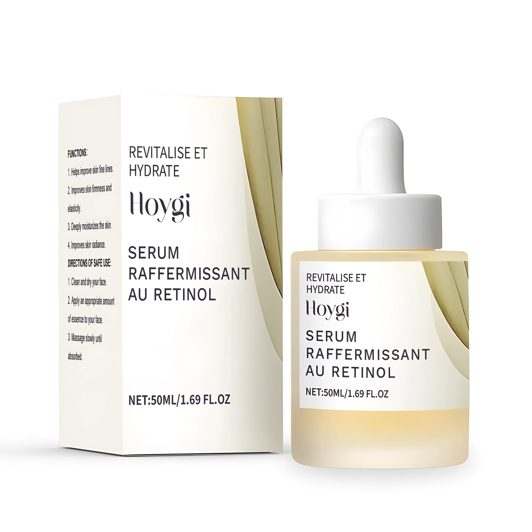 50ml retinol firming serum bottle with hyaluronic acid for anti-ageing skincare