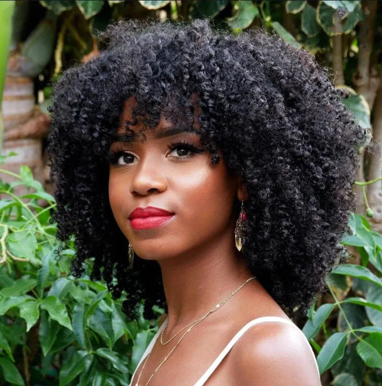 European and American short curly wig 14inch exotic style with slanted bangs synthetic hair