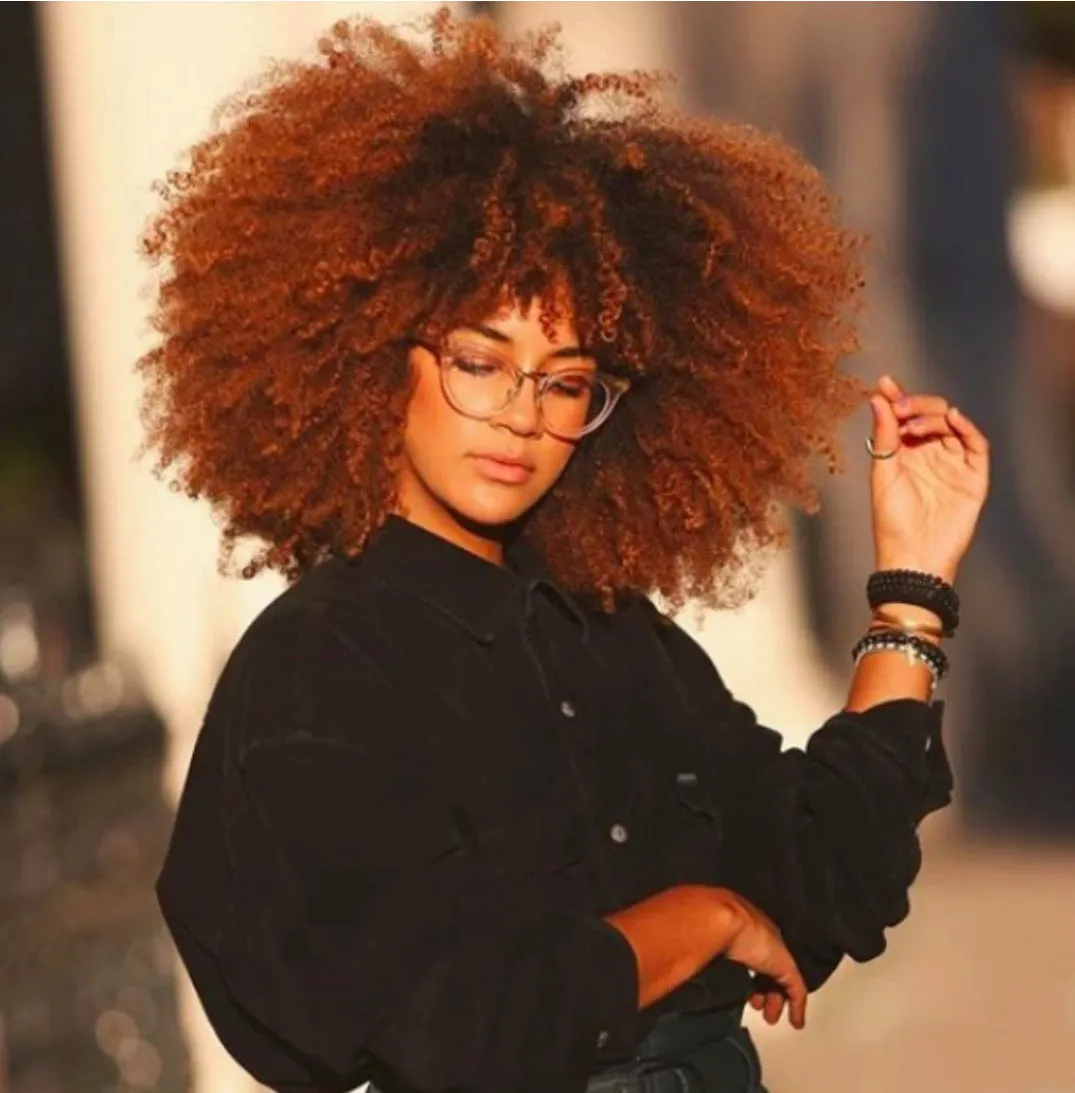 European and American short curly wig 14inch exotic style with slanted bangs synthetic hair