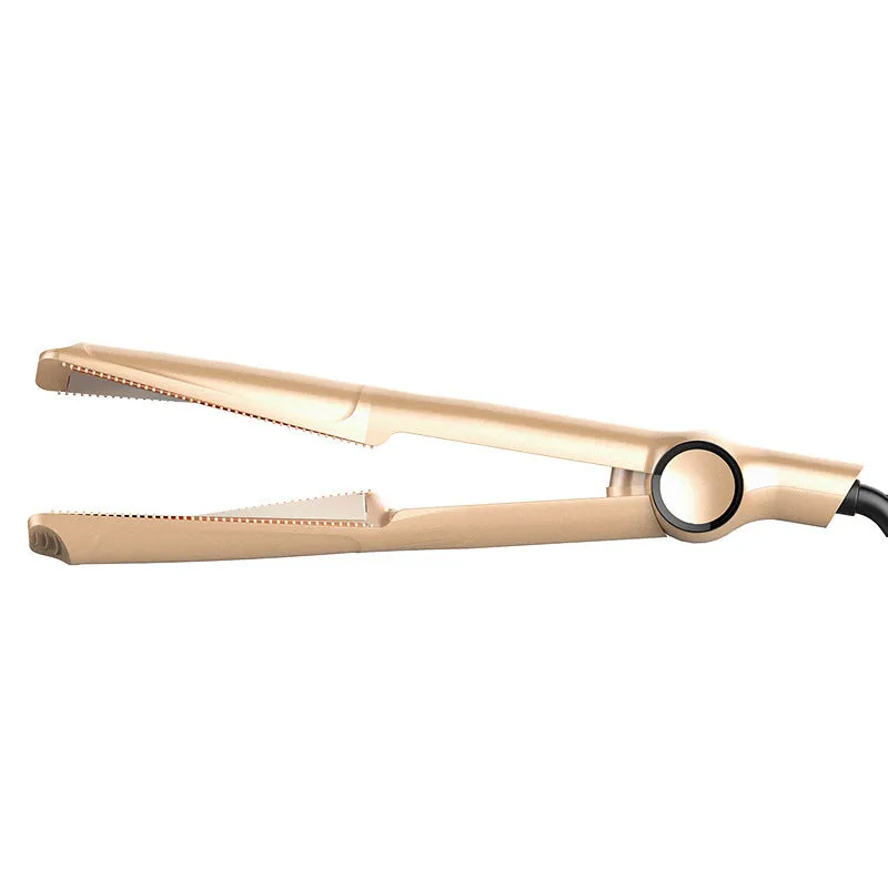 2-in-1 hair straightener and crimper with LCD screen and adjustable temperature dial, black colour, UK plug