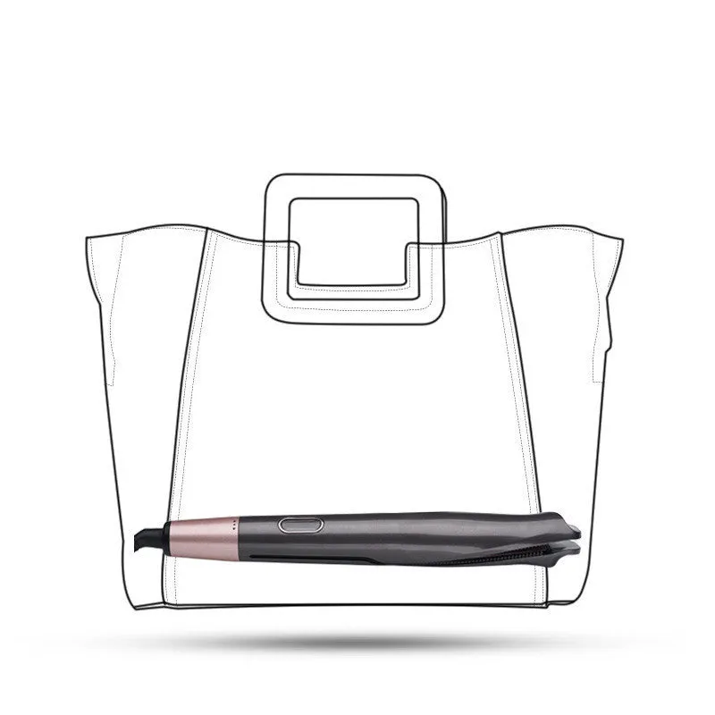 2-in-1 hair straightener and crimper with LCD screen and adjustable temperature dial, black colour, UK plug