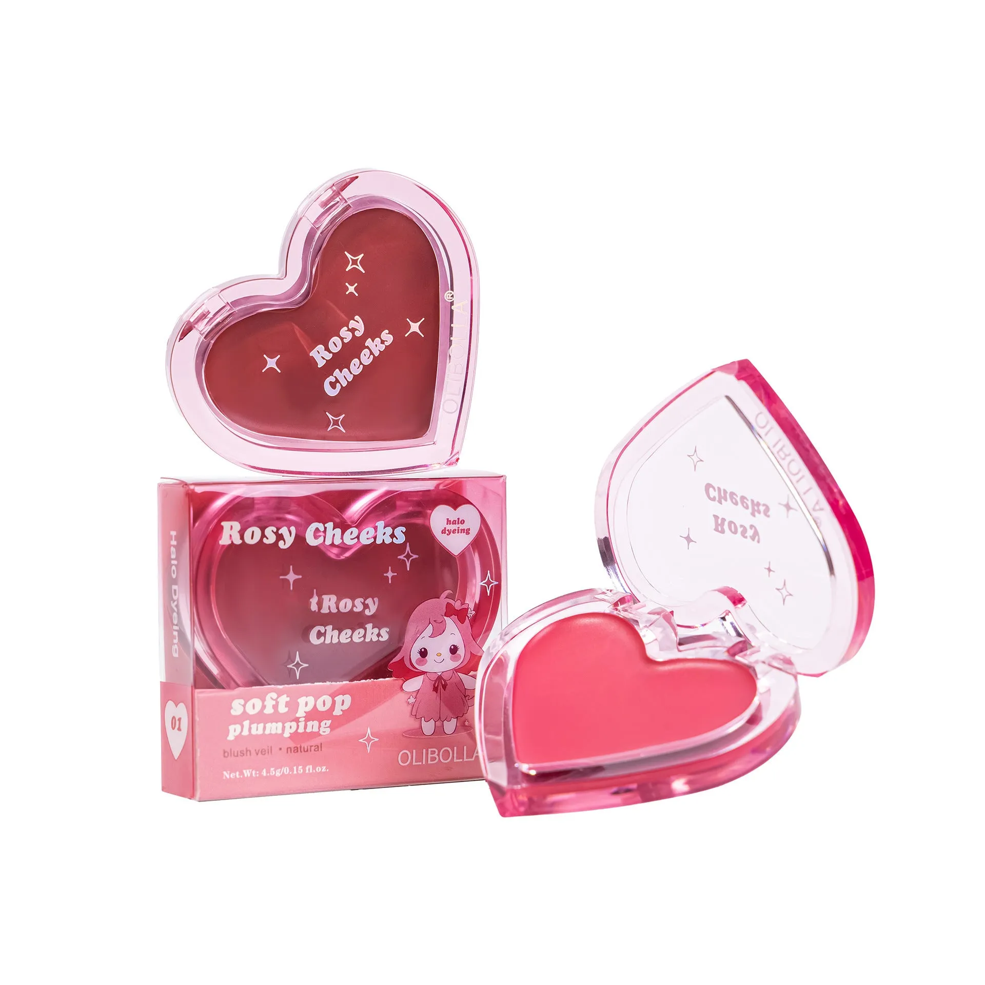Love Water Light Blusher Lips And Cheeks Dual-use powder cream compact 3.8g in four style options
