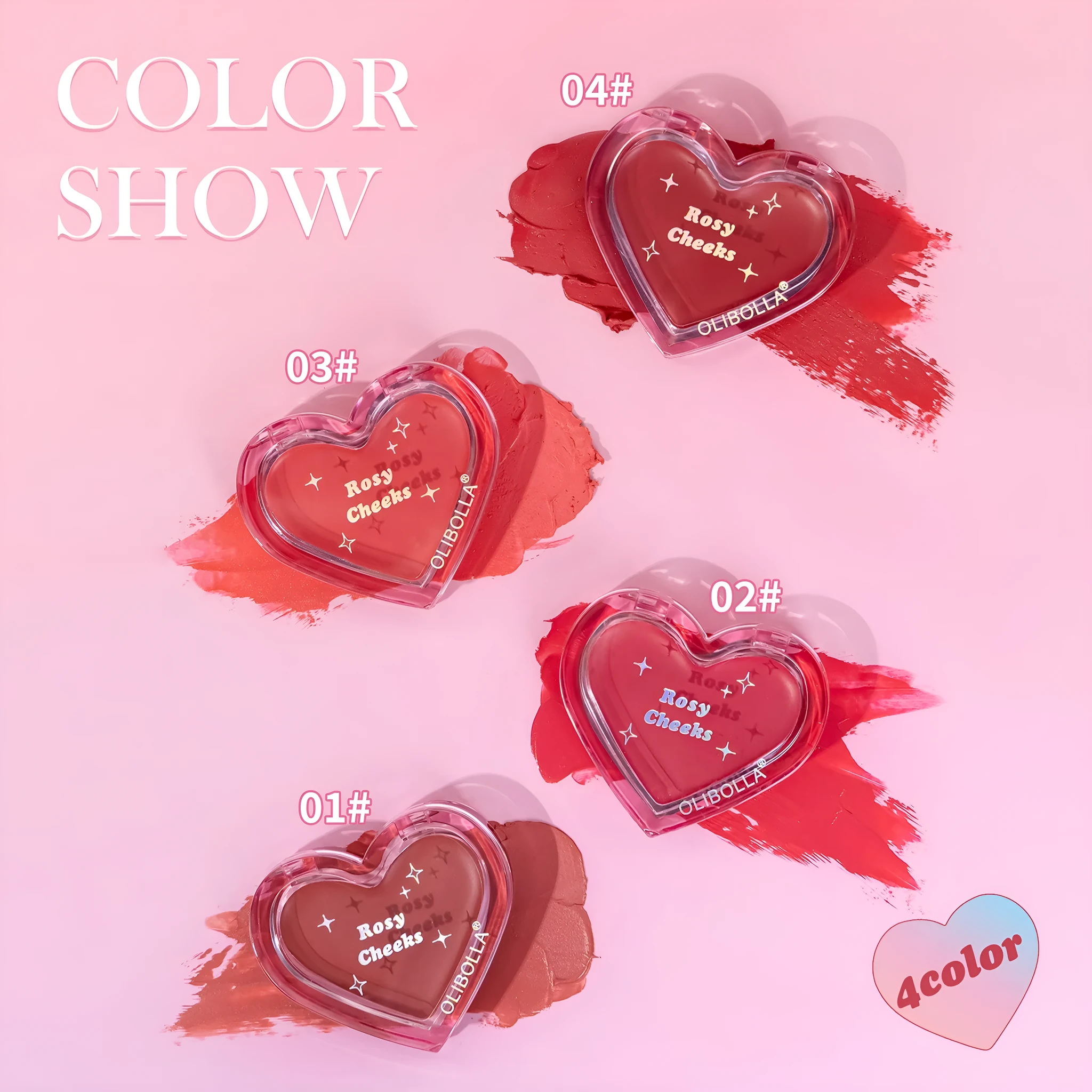 Love Water Light Blusher Lips And Cheeks Dual-use powder cream compact 3.8g in four style options