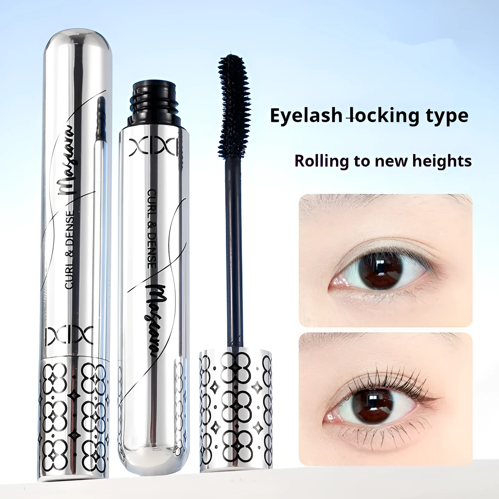Black natural long curling mascara tube for daily lash definition