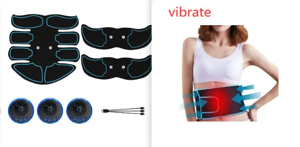 K81 digital display abdominal muscle patch set with charging function in red, blue and yellow edge options