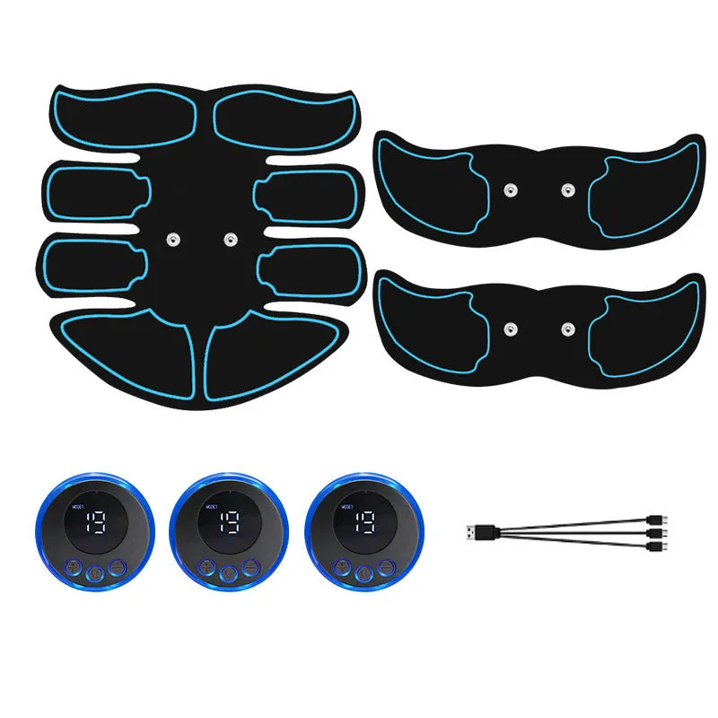 K81 digital display abdominal muscle patch set with charging function in red, blue and yellow edge options