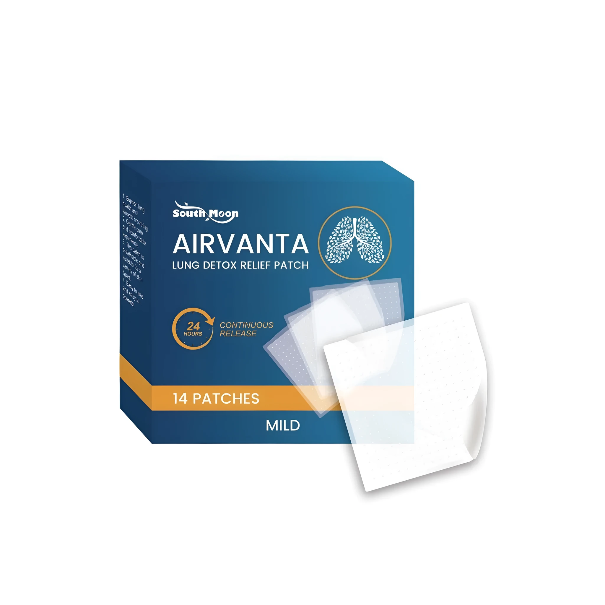 Lung purification patch 14 patches with herbal and marine collagen gel formula