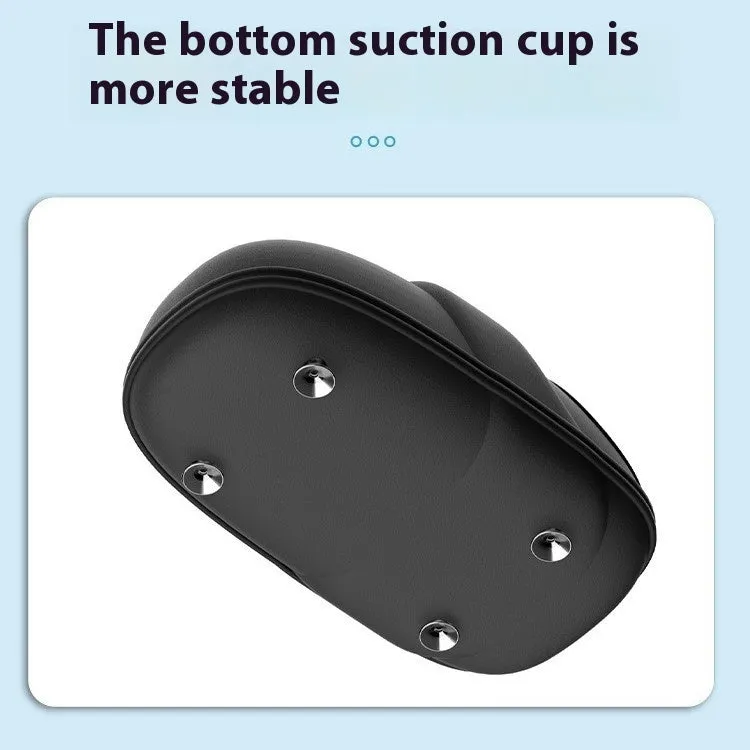 Intelligent electric hand massager with hot compress in black colour, multi-point massage pads, and USB charging cable on a desk