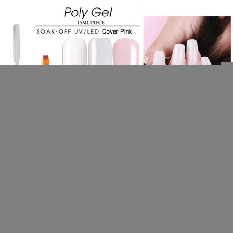 Clear nail polish art kit with resin gel, sponge, brush, and nail sticker for DIY manicure