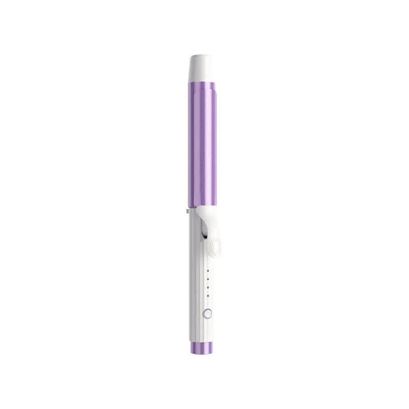 Anion big wave curling iron in pink with four gear thermoregulation, plastic body, and wired AC power