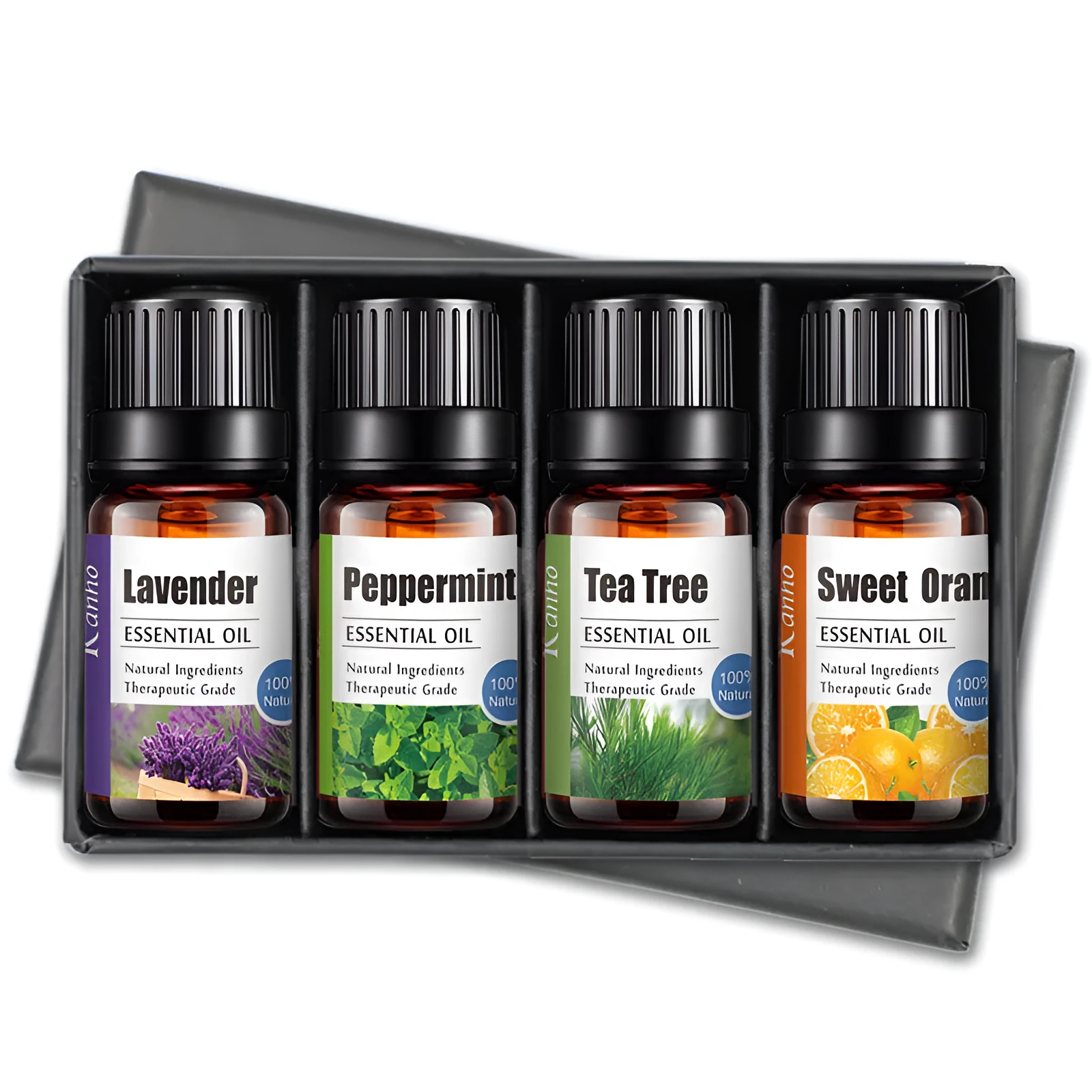 4 sticks essential oil set with lavender and chamomile in a clear bottle, 4-pack and 6-pack options