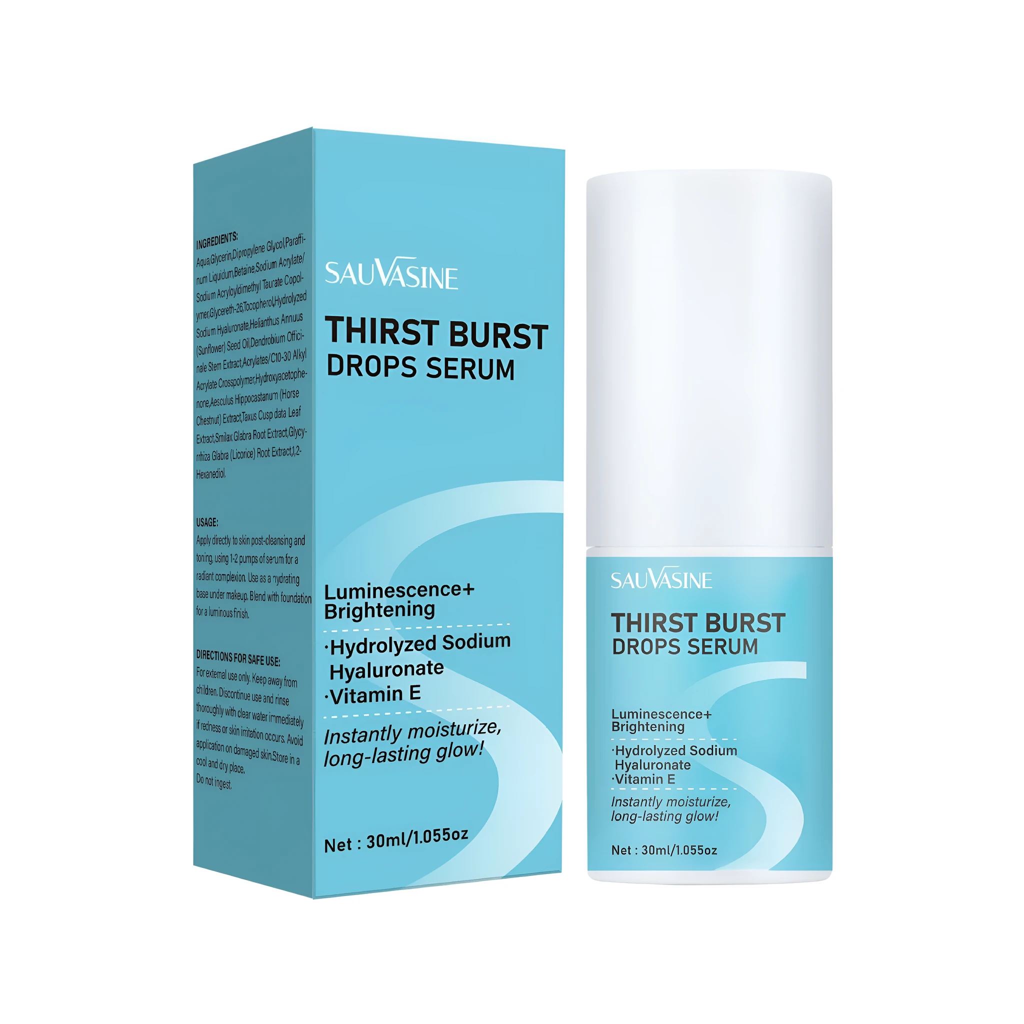 30ml contact lens moisturising drops nursing solution bottle measuring 34mm x 34mm x 98.5mm