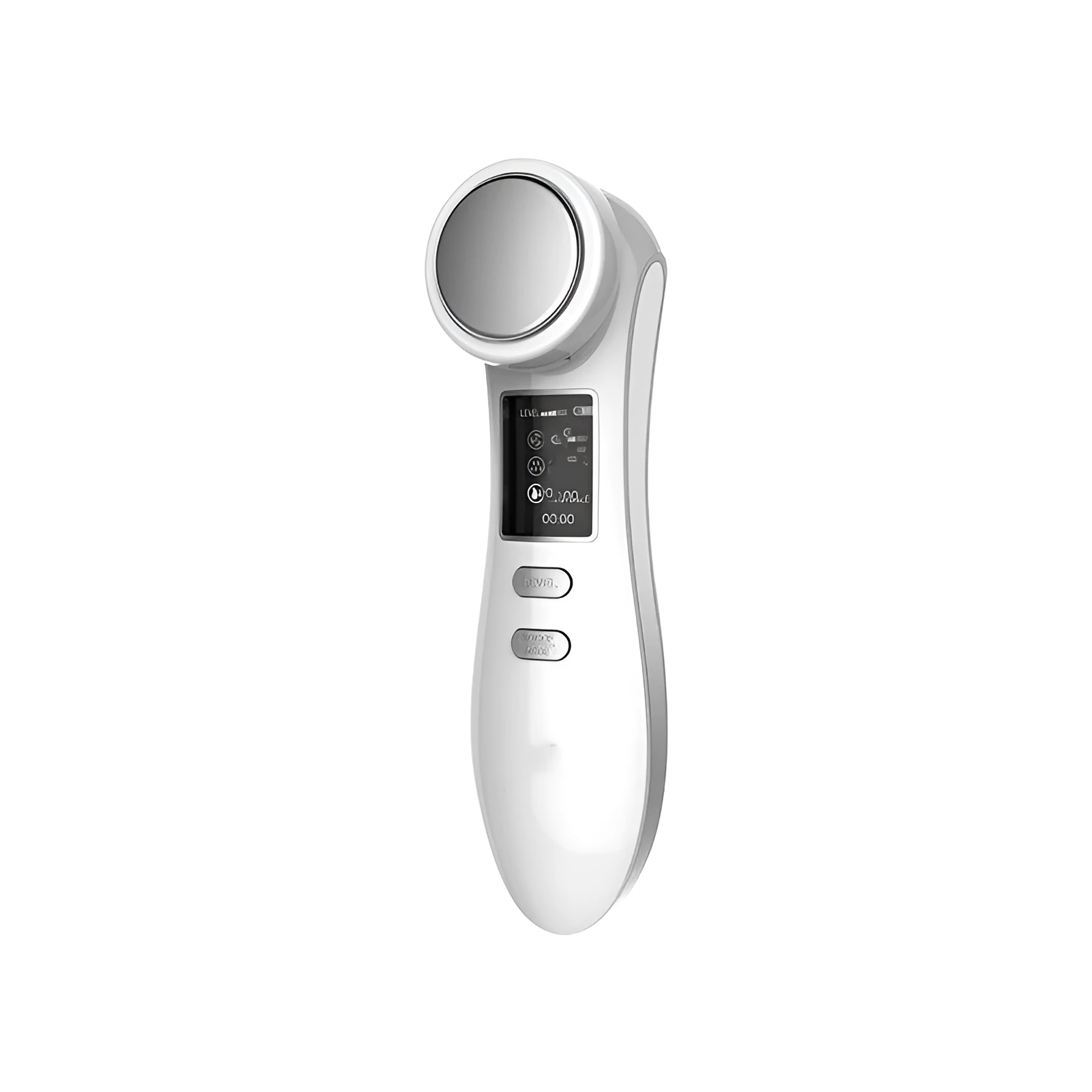 White multifunctional beauty machine with negative ion therapy, USB rechargeable, for home facial skincare