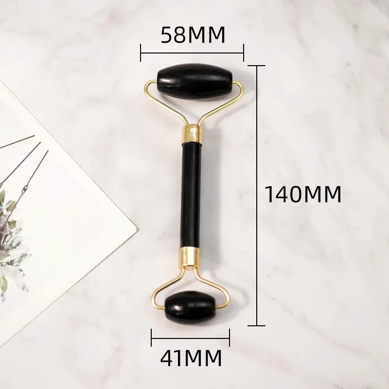 Black Bianstone beauty face care massage jade device bar for facial tension relief and Gua Sha