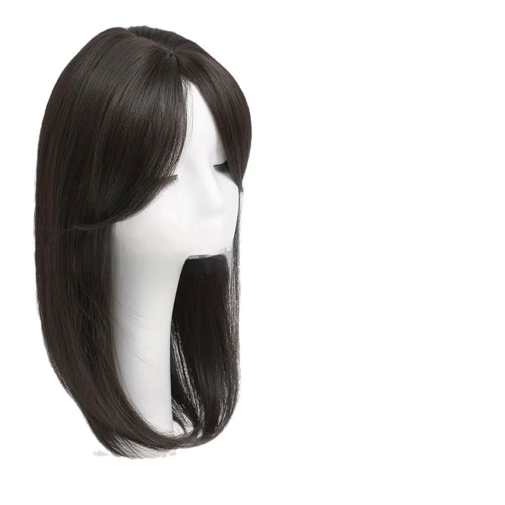 Women's high temperature fibre wig piece in Natural Black colour for hair supplement