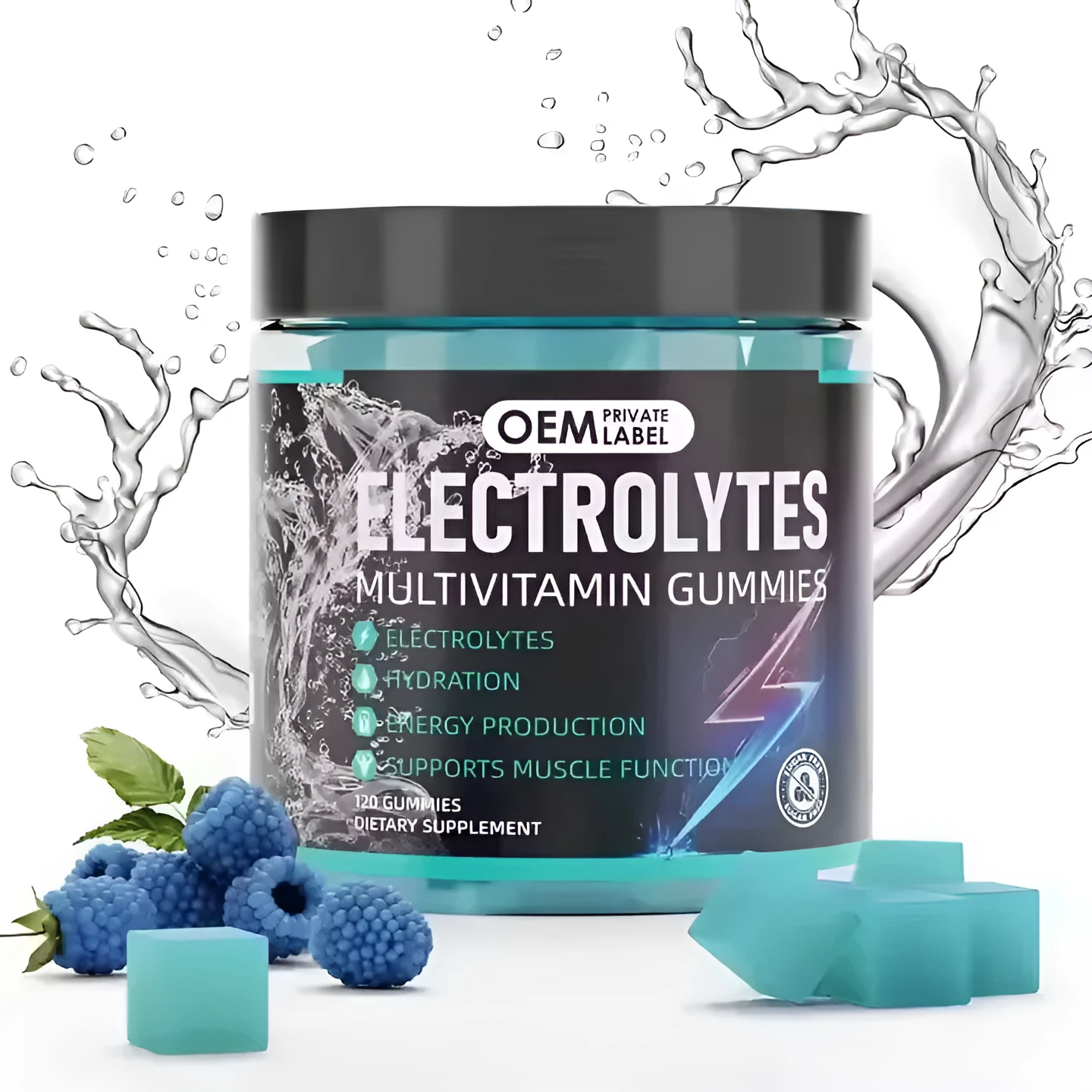 Electrolyte jelly energy support soft candy 120 tablets adult supplement in packaging