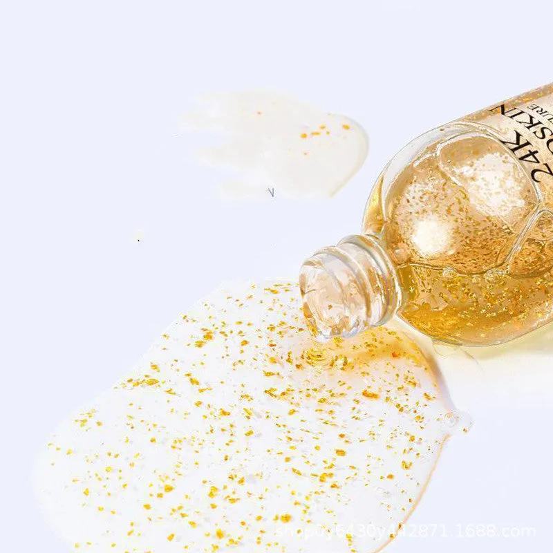 Firming and lifting skin care stock solution gold liquid in 100ml bottle with ginseng and Cordyceps essence