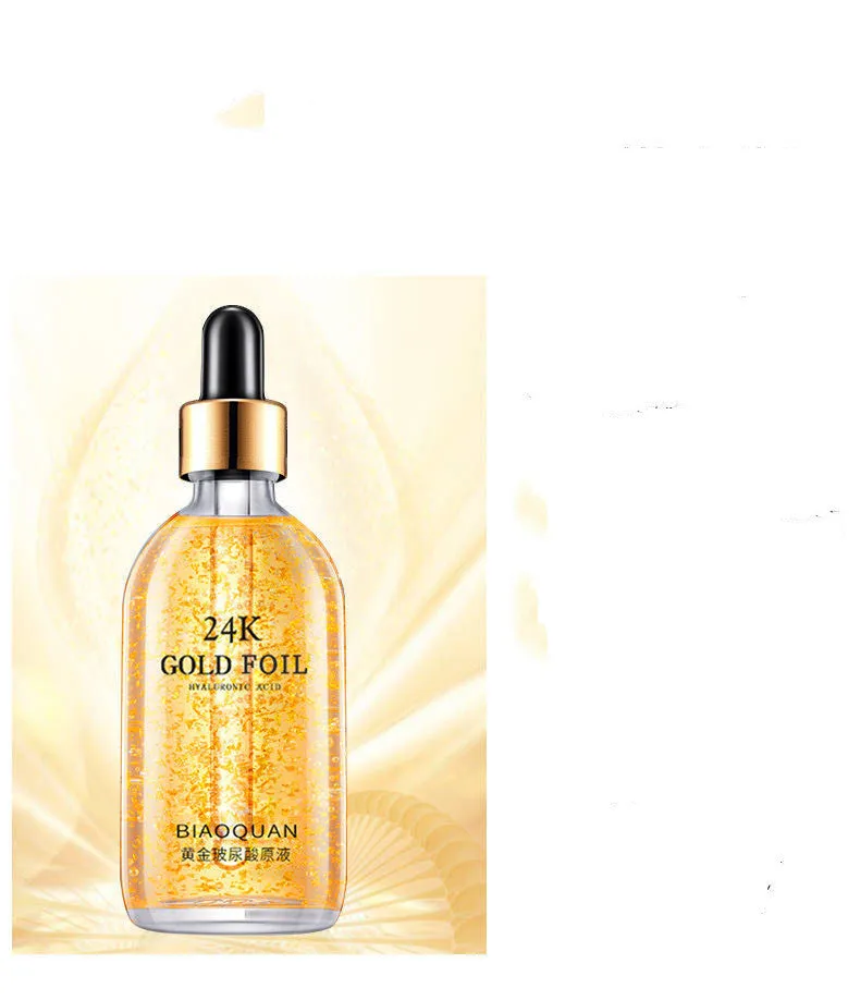 Firming and lifting skin care stock solution gold liquid in 100ml bottle with ginseng and Cordyceps essence