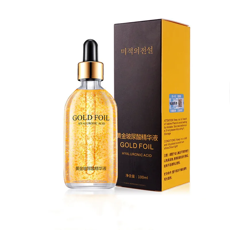 Firming and lifting skin care stock solution gold liquid in 100ml bottle with ginseng and Cordyceps essence
