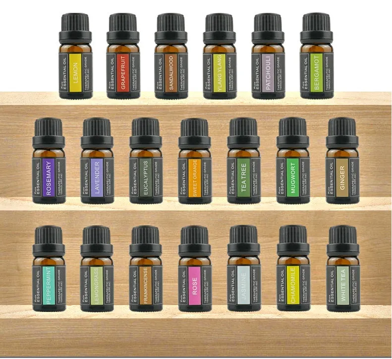 10ml essential oil bottle with single plant distilled fragrance, suitable for home car hotel use, multiple scents available