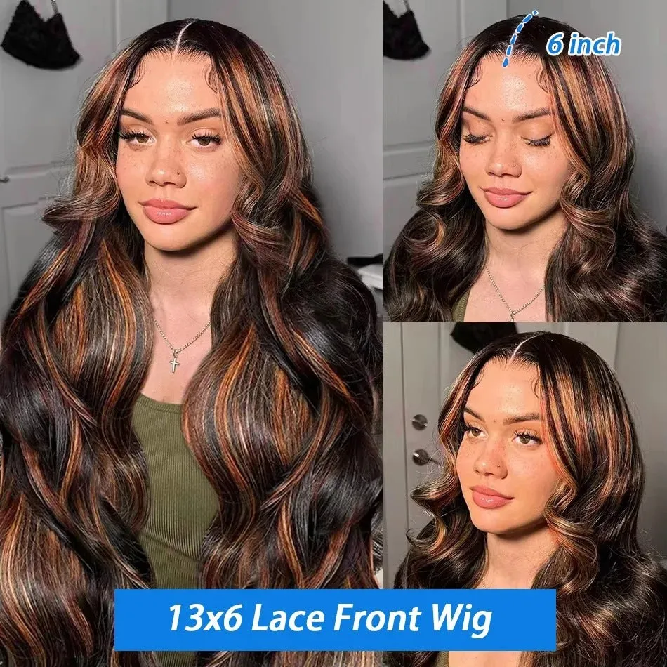 Gradient colour big wave high-temperature fiber wig in brown natural style for any skin colour