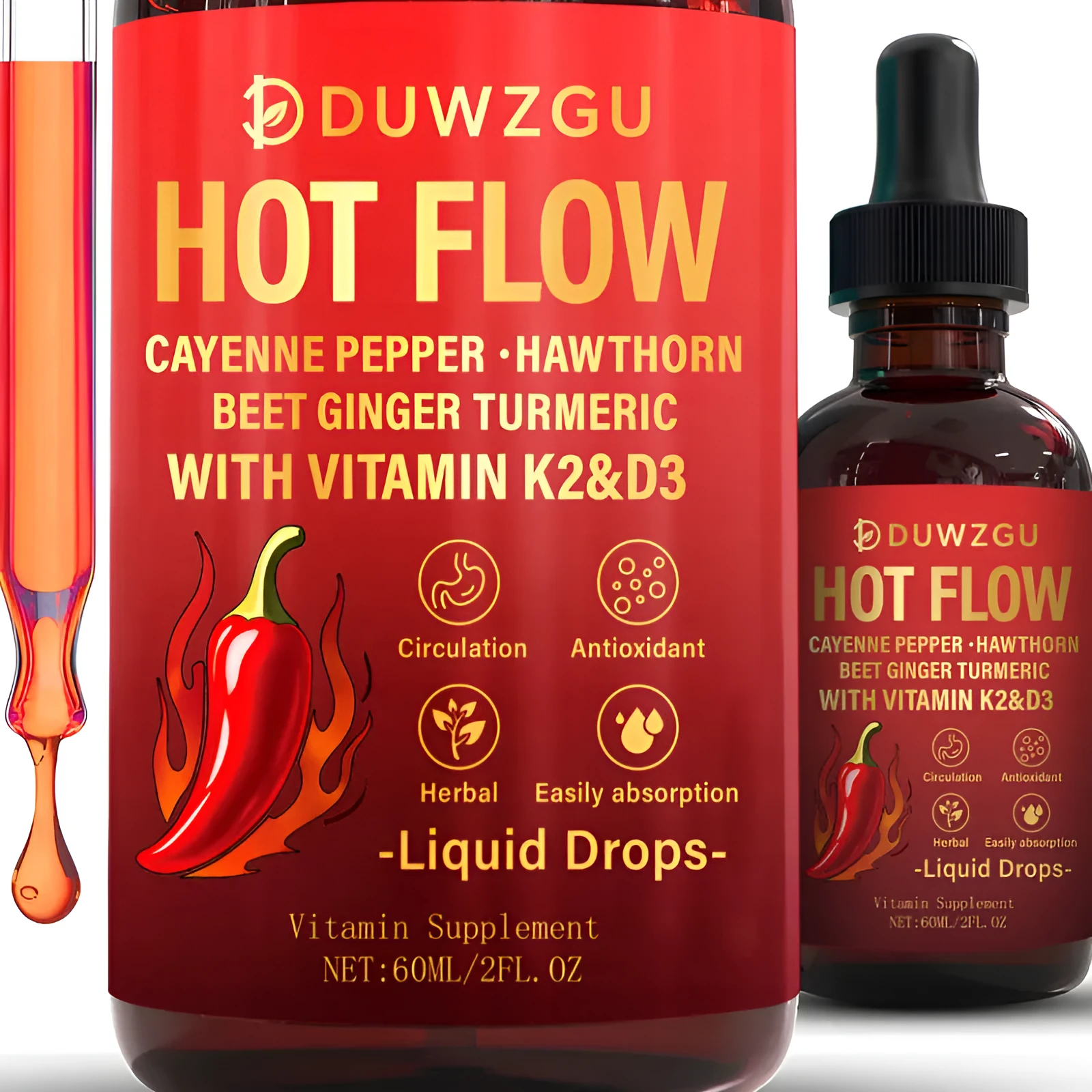 12ml bottle of liquid capsaicin extract in picture color for DIY pepper spray