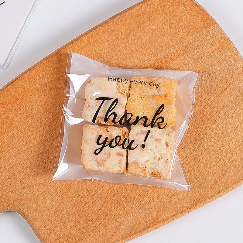 Self-adhesive OPP packaging bag for snowflake cookies, 10x10 cm, moisture-proof, clear simple style