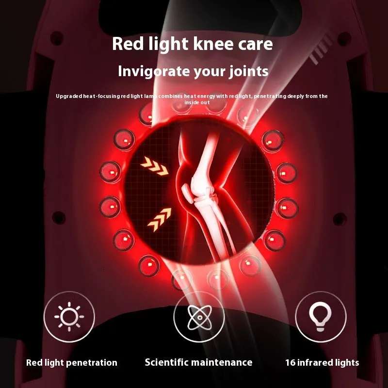 Wireless knee massager Moonlight White with red light heating and USB charging pad