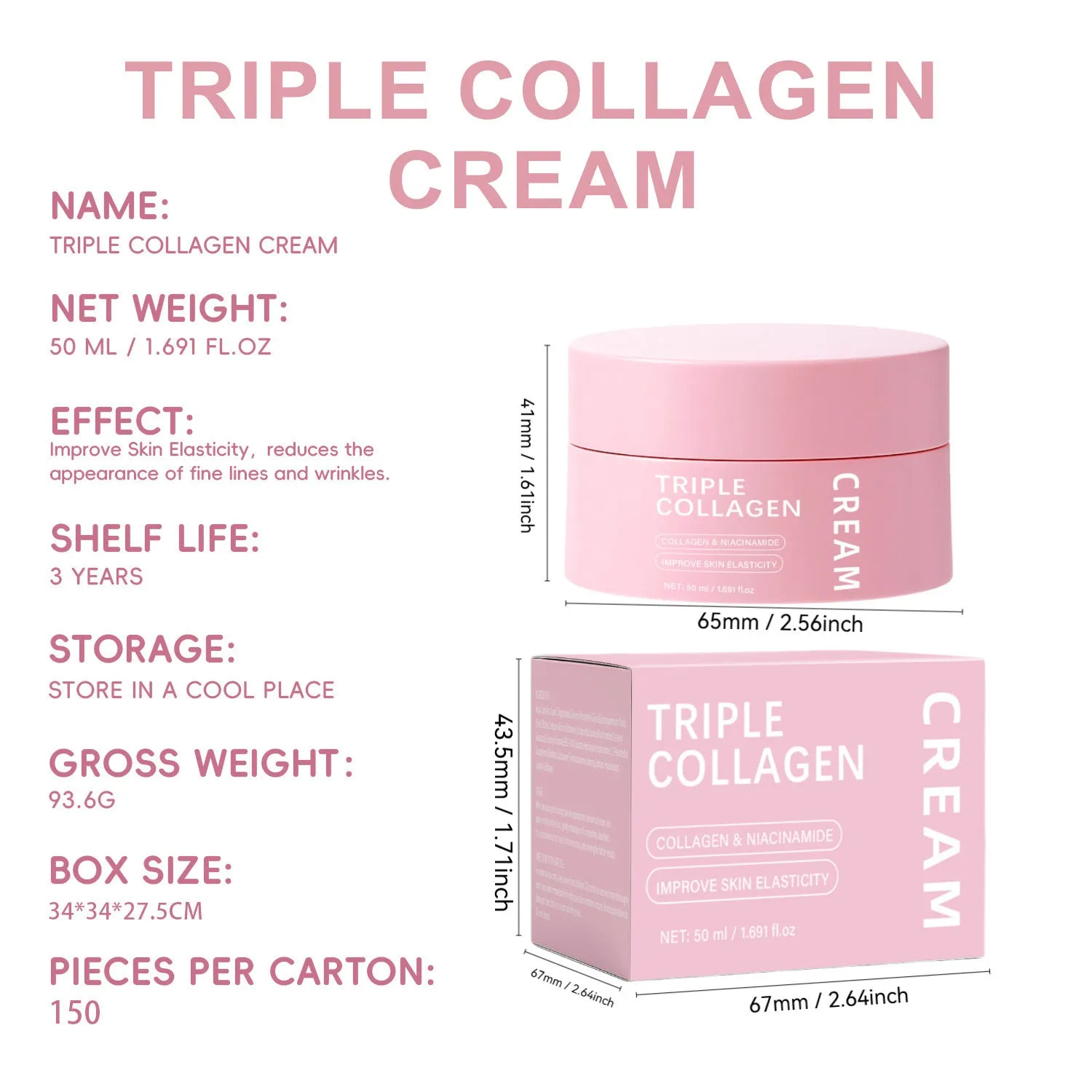 Triple Collagen Egg White Icing face cream 50ml neutral package front view