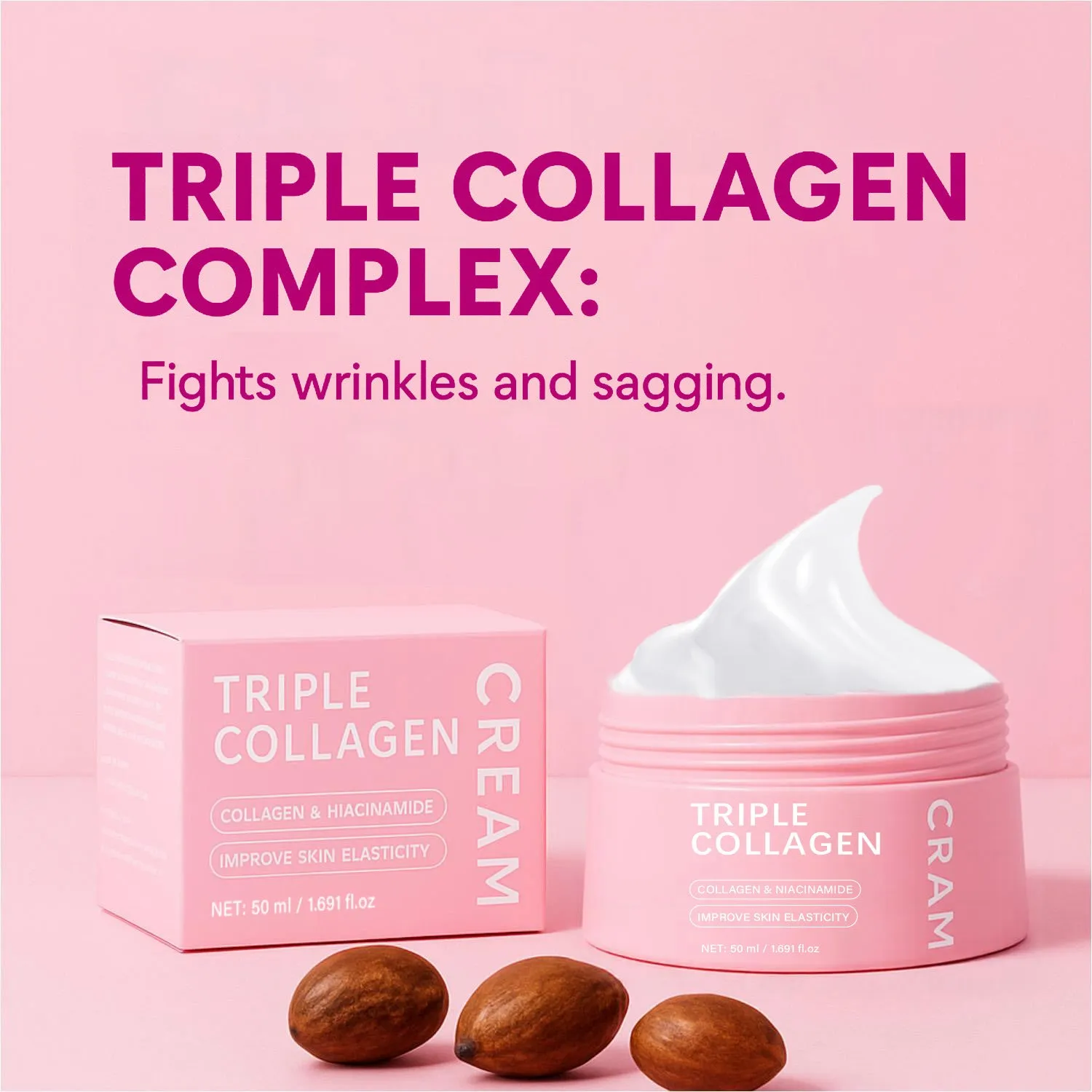 Triple Collagen Egg White Icing face cream 50ml neutral package front view