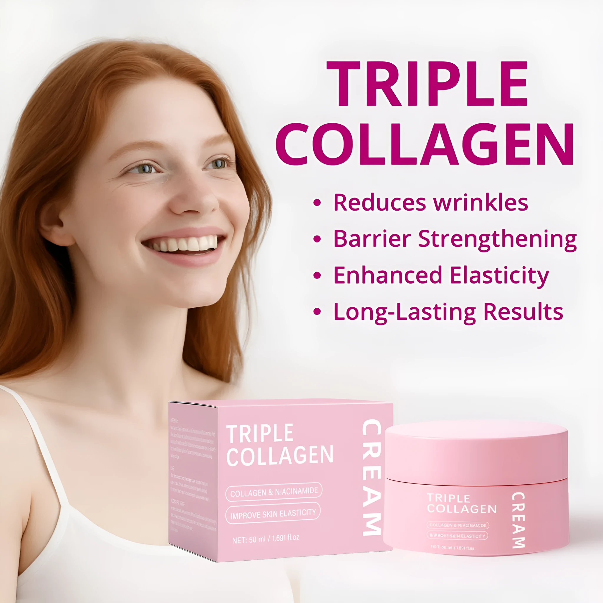 Triple Collagen Egg White Icing face cream 50ml neutral package front view