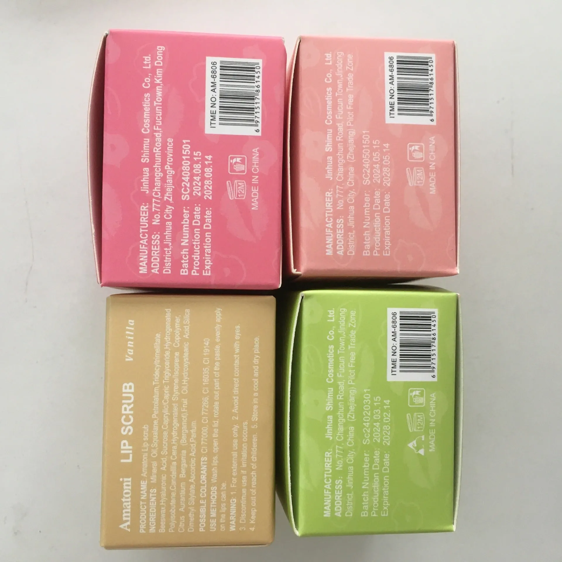 30g jar of fruit flavour lip scrub cream with coconut, raspberry, vanilla, watermelon options
