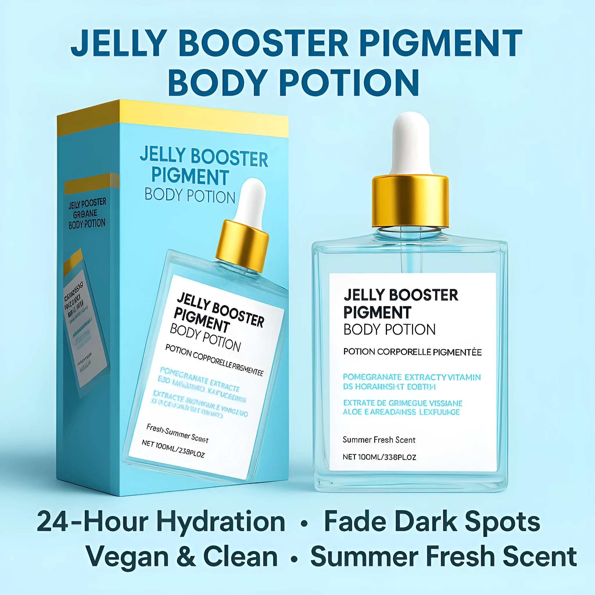 JELLY Brightening Body Jelly Booster 100ml pigment body potion in packaging