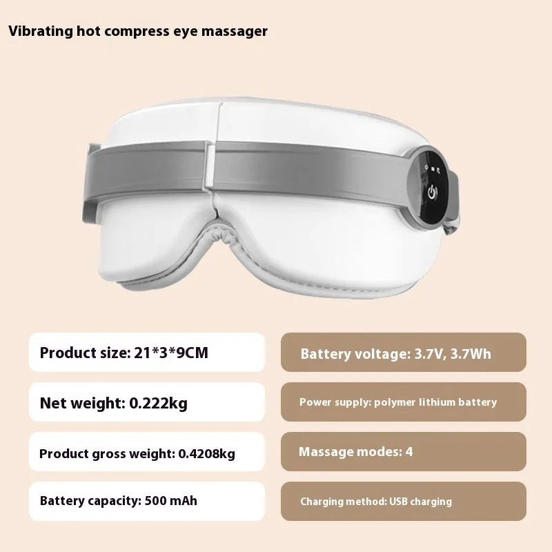 Rechargeable eye care machine with smart massage hot compress steam folding design ABS silicone