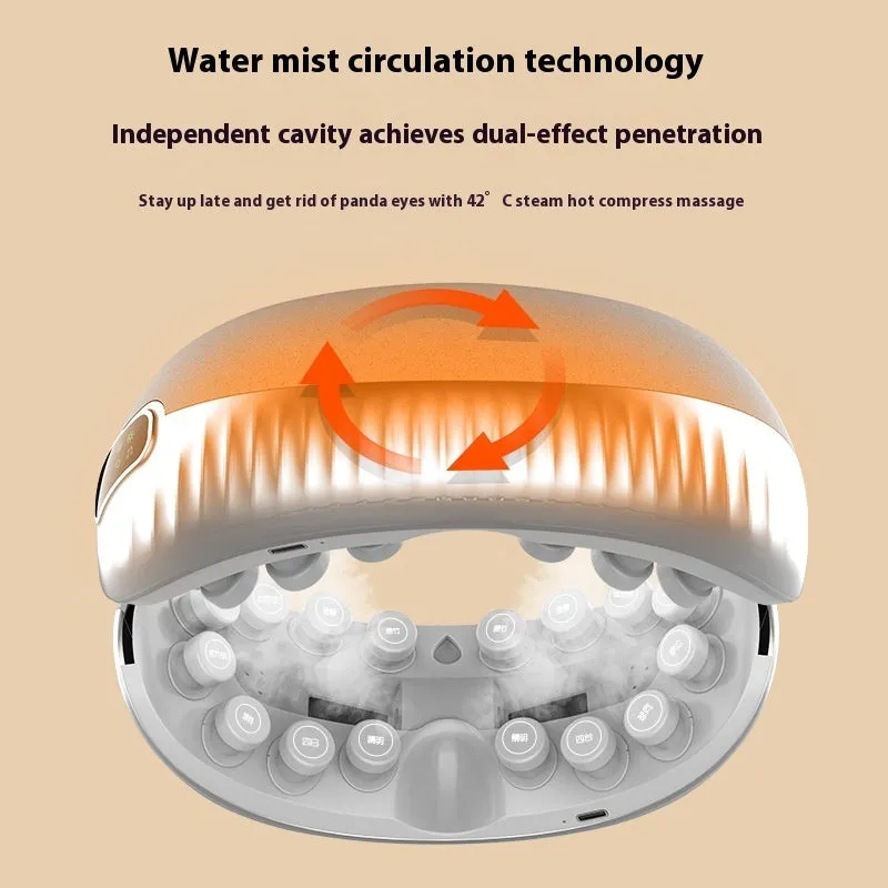 Rechargeable eye care machine with smart massage hot compress steam folding design ABS silicone
