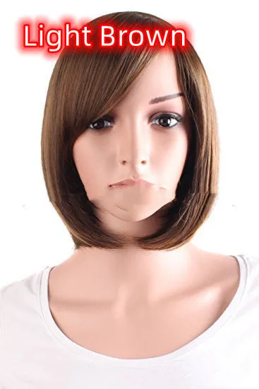 Short hair wig for women in natural colour, high-temperature fibre, realistic fashion style